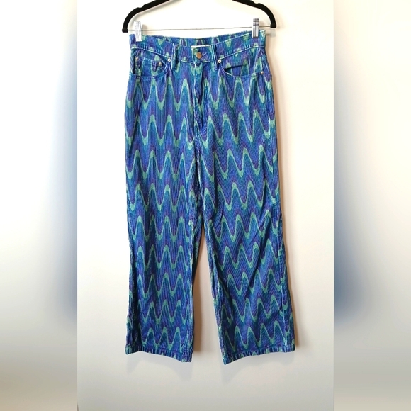 BDG high & wide purple & blue corduroy pants women's size 27 hippie groovy - Picture 1 of 7